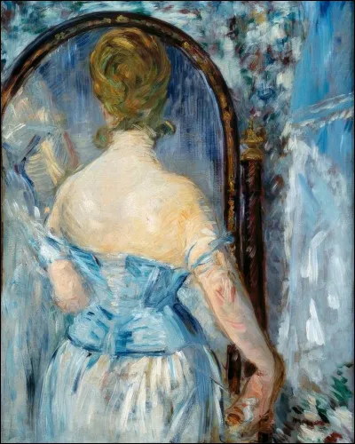 Sa toile s'intitule "Devant la glace" :