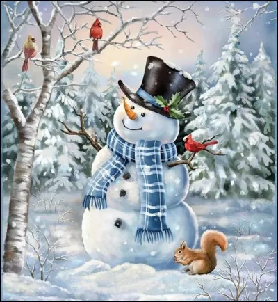 Quel poète décrit un bonhomme de neige avec une pipe en bois, poursuivi par le froid" ?