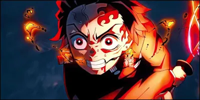 Quelle forme du Sabre Noir de Tanjiro apparaît, lors de son combat contre Gyutaro ?