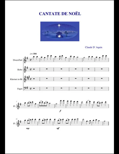 Quel compositeur a écrit "Une cantate de Noël" ?