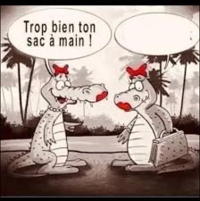 Deux dames crocodiles font la causette. ''Trop bien ton sac &agrave; main !'' Que lui r&eacute;pond l'autre ?