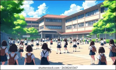 Dans la cour tu es :