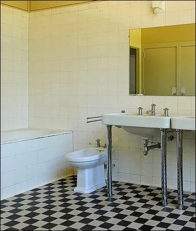 Cette villa hygi&eacute;niste pousse le d&eacute;tail avec, au sol, le long des murs...