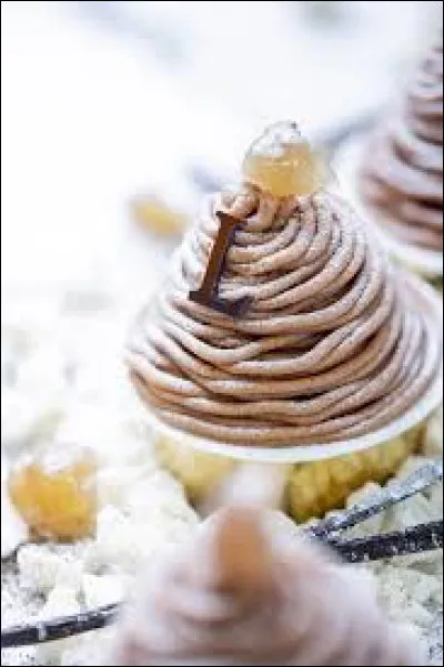 Quel est le nom de ce g&acirc;teau &agrave; base de cr&egrave;me de marrons et de cr&egrave;me fouett&eacute;e ?