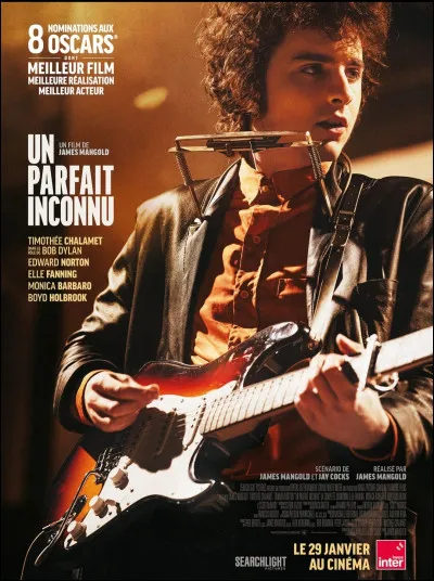"Un parfait inconnu" a &eacute;t&eacute; nomm&eacute; 8 fois aux Oscars en 2025. Il s'agit d'un biopic dans lequel Timoth&eacute;e Chalamet incarne Robert Zimmerman plus connu sous le pseudonyme de...
