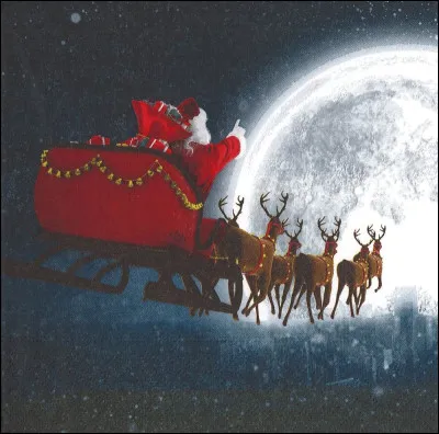 Le ___ est bien charg&eacute; et les rennes sont attel&eacute;s. Le p&egrave;re No&euml;l peut commencer sa tourn&eacute;e !