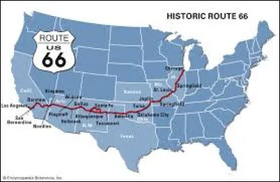 La route 66 aux &Eacute;tats-Unis part de Chicago, c&ocirc;t&eacute; est, jusqu'&agrave; Santa Monica, c&ocirc;t&eacute; ouest. Quelle est sa longueur ?
