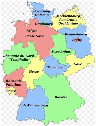 Quel L&auml;nder d'Allemagne n'est pas limitrophe de celui de Hesse ?