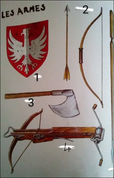 Comment s'appelle l'arme d&eacute;sign&eacute;e par la fl&egrave;che 3 ?