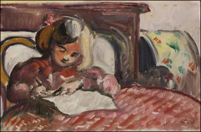 Qui a peint "Enfant &eacute;crivant" ?