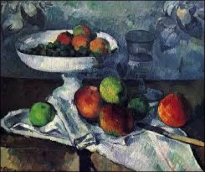 Qui a peint ce tableau intitul&eacute; "Compotier, Verre et Pommes" ?