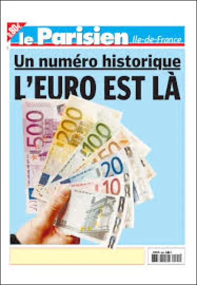 En quelle ann&eacute;e sommes-nous pass&eacute;s du franc &agrave; l'euro ?