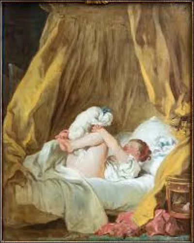 Vers 1770, quel rococo a r&eacute;alis&eacute; cette toile intitul&eacute;e ''Fille avec un chien'' ?