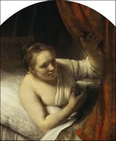 R&eacute;alis&eacute;e en 1647, ''Jeune femme au lit'' est une �uvre du peintre baroque...