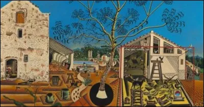 Quel peintre catalan surr&eacute;aliste est l'auteur de ce tableau intitul&eacute; ''La Ferme'' ?