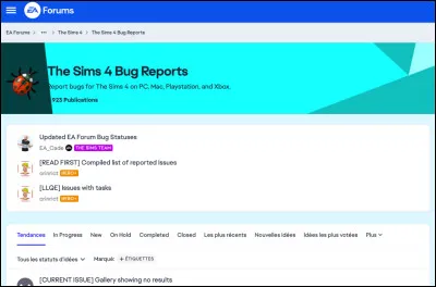 Question communaut&eacute; : Depuis quand le forum des Sims permet-il de faire voter la priorisation de correction des bugs en jeu ?(1 seule r&eacute;ponse attendue)