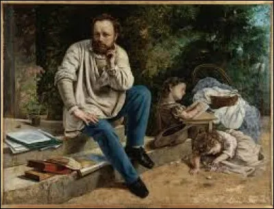 Peinte en 1865, ''Proudhon et ses enfants'' est une toile du r&eacute;aliste...