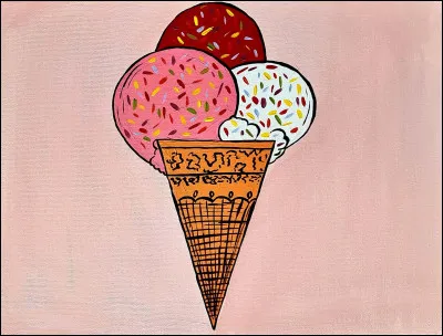 Quel artiste surnomm&eacute; ''le pape du Pop Art" est l�auteur de cette �uvre intitul&eacute;e ''Ice Cream Dessert'' ?