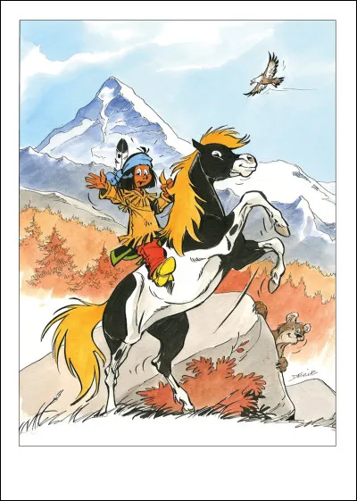 Sur son cheval Petit-Tonnerre, voici...