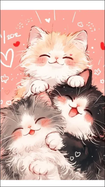 Aimes-tu (sur des images kawaii) que les chats aient un accessoire ?