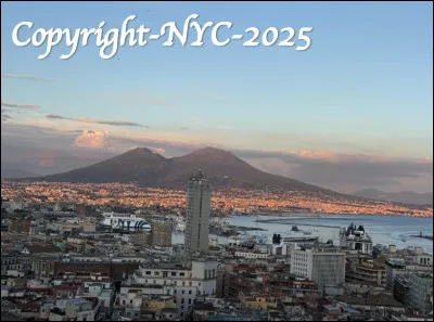 Quand le soleil se couche sur le volcan du mont V&eacute;suve, o&ugrave; est-on ?