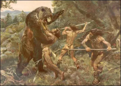 Pour nos lointains anc&ecirc;tres, la vie &eacute;tait tout, sauf un long fleuve tranquille, sur cette image, vous les voyez se battre avec un ours des cavernes, que mangeait cet animal ?