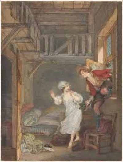 Lequel de ces trois peintres a r&eacute;alis&eacute;, vers 1765, cette toile intitul&eacute;e ''La Visite de l'amant'', &eacute;galement appel&eacute;e ''Marchez tout doux, parlez tout bas'' ?