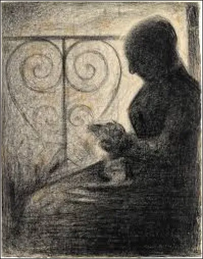 Quel pointilliste a r&eacute;alis&eacute; cette �uvre au crayon, intitul&eacute;e ''Devant le balcon'' ?