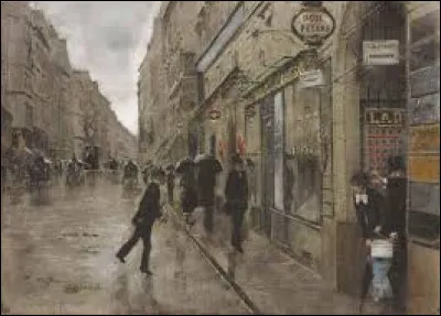 ''Rue de Richelieu sous la pluie'' est l'�uvre du peintre...