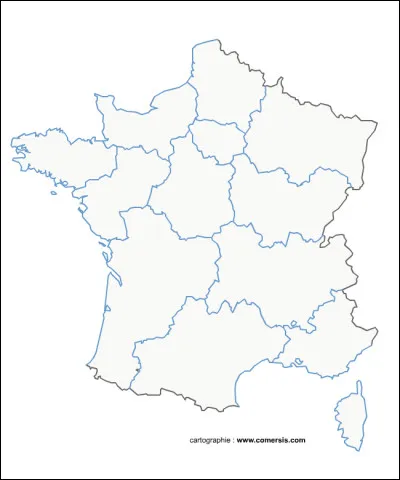 Regardez cette carte vierge de la France et essayez de situer o&ugrave; se trouve la ville de Lyon qui est en r&eacute;gion Auvergne-Rh&ocirc;ne-Alpes et de quelle ville parmi mes propositions est-elle la plus proche ?