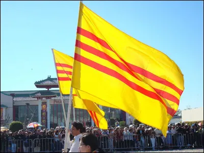 Lorsque le Vietnam &eacute;tait partag&eacute;, quelle partie &eacute;tait repr&eacute;sent&eacute;e par ce drapeau avant d'&ecirc;tre vaincue par l'autre ?