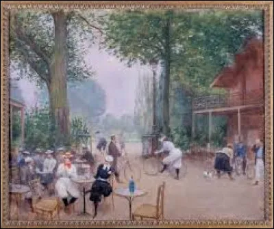 Vers 1900, quel peintre a r&eacute;alis&eacute; cette toile nomm&eacute;e ''Le Chalet du Cycle au Bois de Boulogne'' ?