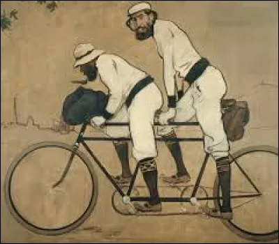 Quel impressionniste espagnol a fait ici son autoportrait assis sur un tandem avec son ami le peintre Pere Romeu (1862-1908), en 1897 ?