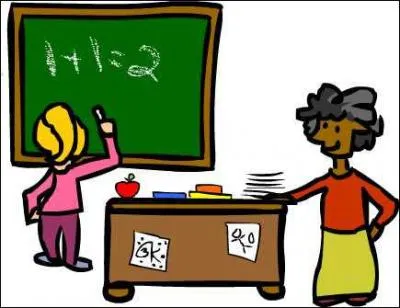 L'lve est au tableau.