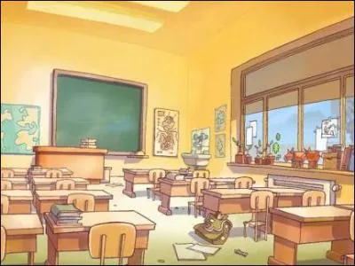 La salle de classe a une grande fentre.