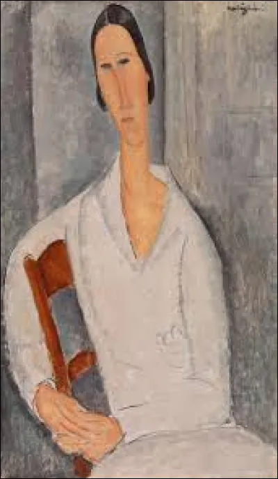 ''Madame Hanka Zborowska accoud&eacute;e &agrave; une chaise'' est l'�uvre d'un membre de l'&Eacute;cole de Paris. Quel artiste est l'auteur de cette toile, en 1919 ?