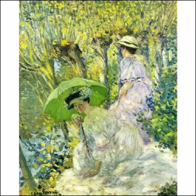 Qui est l'auteur de ce d&eacute;licat tableau ''Deux Jeunes Filles dans un jardin'' ?