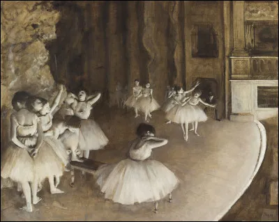 Quel peintre fran&ccedil;ais est l�auteur de ce tableau intitul&eacute; ''R&eacute;p&eacute;tition d'un ballet sur la sc&egrave;ne '' ?