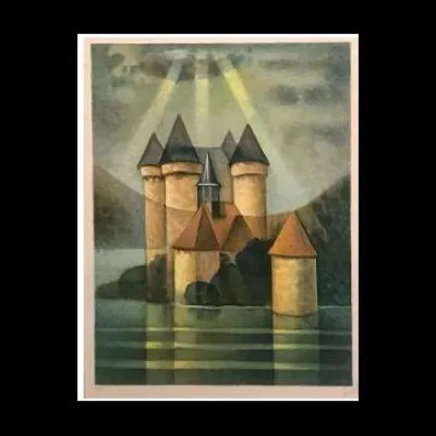 Quel peintre a r&eacute;alis&eacute; cette lithographie du magnifique ''Ch&acirc;teau de Val'' ?