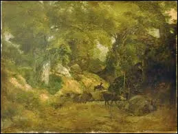 ''Le Cerf dans la for&ecirc;t'', appel&eacute;e &eacute;galement ''Sc&egrave;ne de chasse'' est une toile r&eacute;aliste. Quel artiste est l'auteur de cette �uvre ?