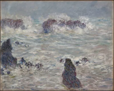 Il s'agit d'une temp&ecirc;te &agrave; Belle-Ile, huile sur toile de...