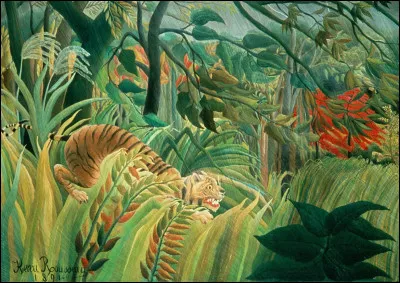Qui est l'auteur du tableau ''Tigre dans une temp&ecirc;te tropicale'' ?
