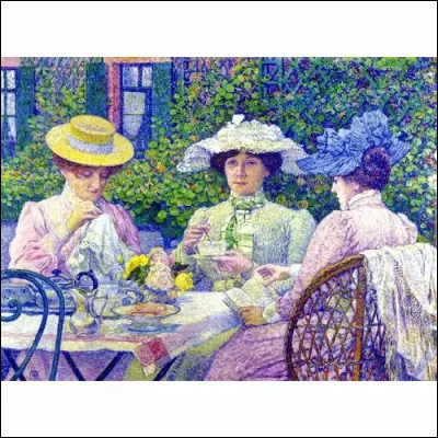 Ces dames boivent le th&eacute; un apr&egrave;s-midi d'&eacute;t&eacute;. Qui est l'auteur de ce tableau ?