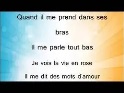 "Quand il me prend dans ses bras...", qui est l'interpr&egrave;te ?M&ecirc;me construction pour les questions suivantes.