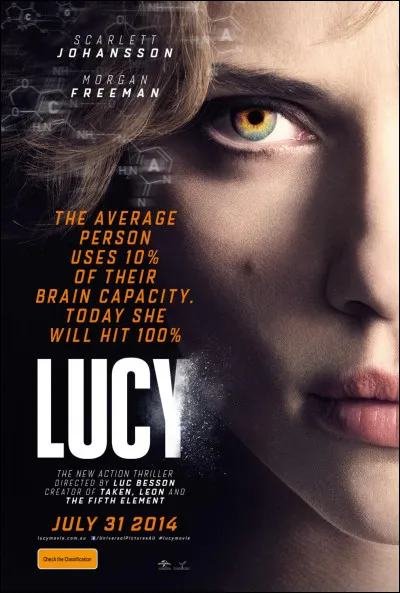 "Lucy" est le titre d'un film interpr&eacute;t&eacute; par Scarlett Johansson.