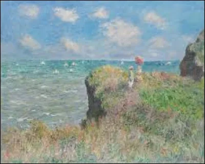 On d&eacute;bute ce cinqui&egrave;me volet avec la toile impressionniste intitul&eacute;e ''Promenade sur la falaise, Pourville''. Quel artiste a r&eacute;alis&eacute; ce tableau, en 1882 ?