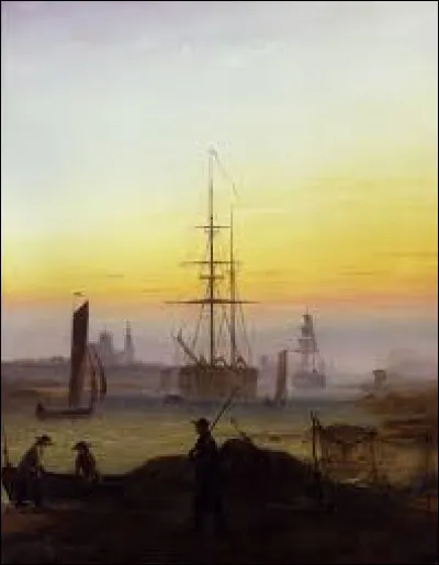 Entre 1818 et 1820, quel romantique a r&eacute;alis&eacute; cette toile intitul&eacute;e ''Le Port de Greifswald'' ?