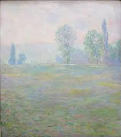 On d&eacute;bute ce sixi&egrave;me volet en cherchant un impressionniste. En 1888, quel artiste a r&eacute;alis&eacute; cette toile intitul&eacute;e ''Pr&eacute;s &agrave; Giverny, soleil levant'' ?