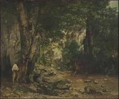 Quel r&eacute;aliste a r&eacute;alis&eacute;, en 1866, cette toile intitul&eacute;e ''Remise de chevreuils au ruisseau de Plaisir-Fontaine'' ?