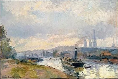Le peintre, auteur de ce tableau "Remorqueurs &agrave; Rouen" peint en 1903, c'est Albert ...